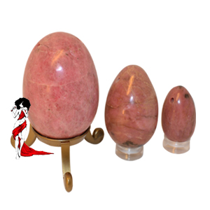 Rhodonite yoni-egg-set